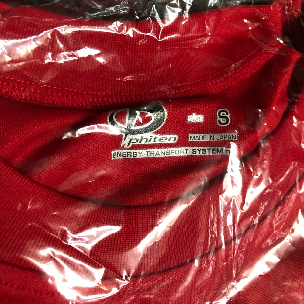 Phiten X30 Dri Fit Crew Neck Short Sleeve RED - SMALL New with Tags - Picture 2 of 11
